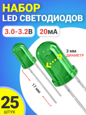 ����� ����������� LED F3 GSMIN SL4 (3.0-3.2�, 20��, 3��, ����� 17��) 25 ���� (�������)
