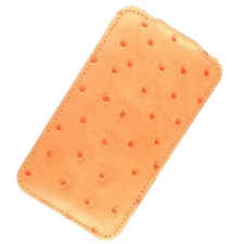 ������� ����� ��� Apple iPhone 3G/3Gs Melkco Leather Case - Jacka Type (Ostrich Print Pattern - Orange)