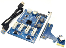 ������-������� PCI-E 1x �� 4 PCI-E 1x c USB 3.0 �������� 6 PIN � SATA 3.0 6 GB/s GSMIN PX25 (�����)