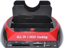 ���-������� ��� HDD GSMIN 1x SATA 1x eSATA (2 x USB 2.0, IDE, MOLEX, XD, TF, MS, SD, CF/MD) (�����-�������)