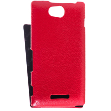 ������� ����� ��� Sony Xperia C / S39h / CN3 Melkco Premium Leather Case - Jacka Type (Red LC)